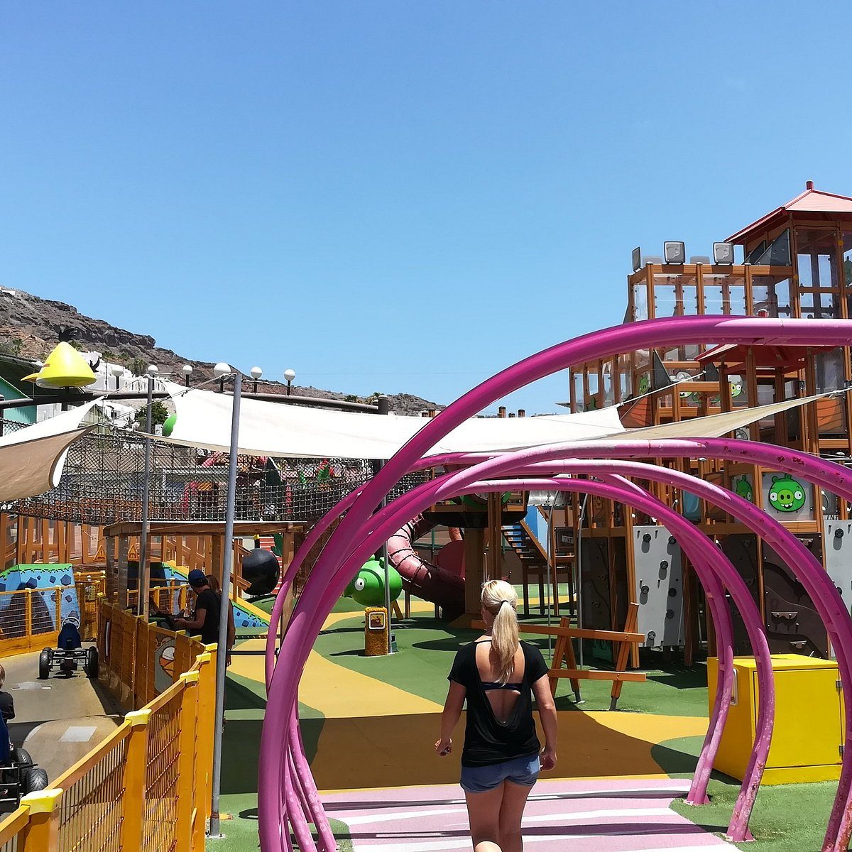 ziplines and go-karts at Angry Birds Activity Park, Gran Canaria
