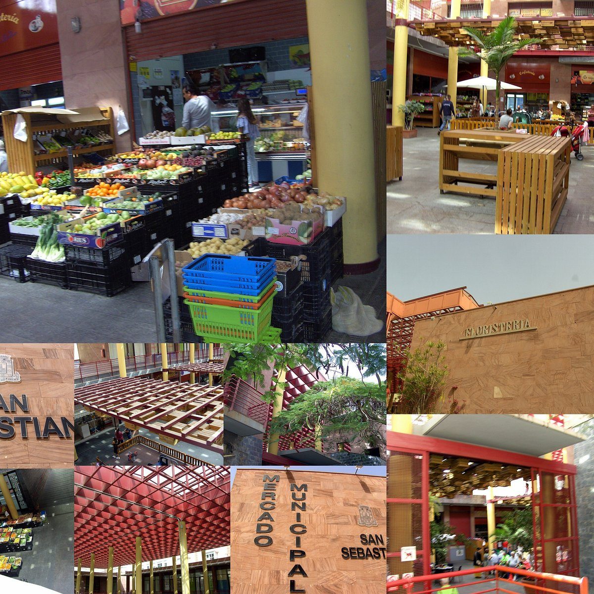 produce stalls inside the Mercado Municipal in San Sebastián de La Gomera